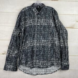 Eight X Premium Shirt Mens XL Black Geometric Paisley Button Down Artsy Classic